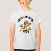 Einschulung 2026 - Dino mit Schultüte Tri-Blend Shirt (Voorkant)