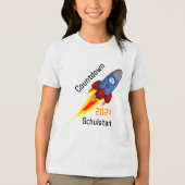 Einschulung - Countdown Schulstart 2026 - Rakete | Tri-Blend Shirt (Voorkant)