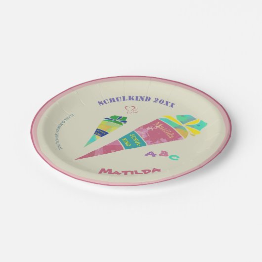 Einschulung Feier Schulkind Einschulungsfeier 2024 Papieren Bordje (Gekanteld)