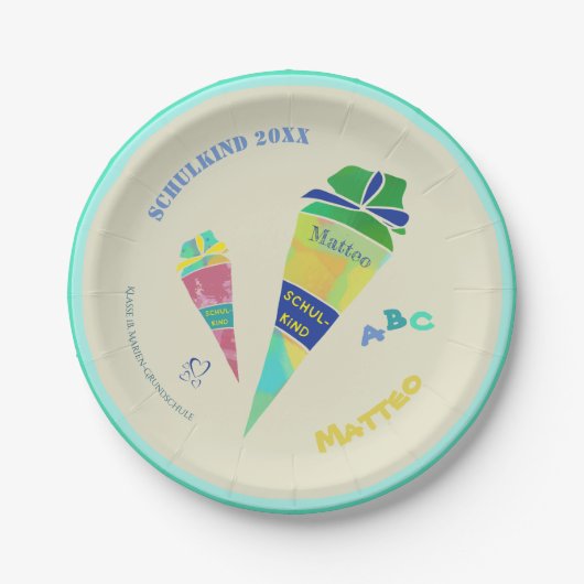 Einschulung Feier Schulkind Einschulungsfeier 2024 Papieren Bordje (Voorkant)