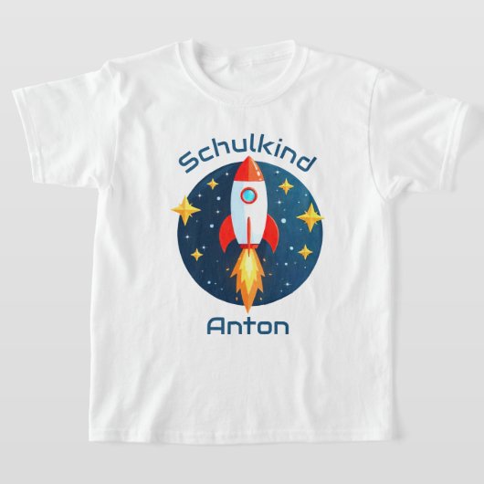 Einschulung - Rakete gelbe Sterne - Schulkind | T-shirt (Laagn)