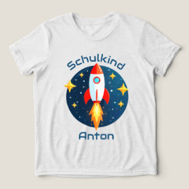Einschulung - Rakete gelbe Sterne - Schulkind | Tri-Blend Shirt