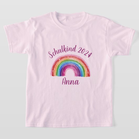 Einschulung Schulkind 2026 - Sternchen Regenbogen  T-shirt (Laagn)