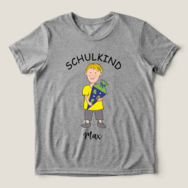 Einschulung Schulkind - Junge mit Schultüte 1 | Tri-Blend Shirt