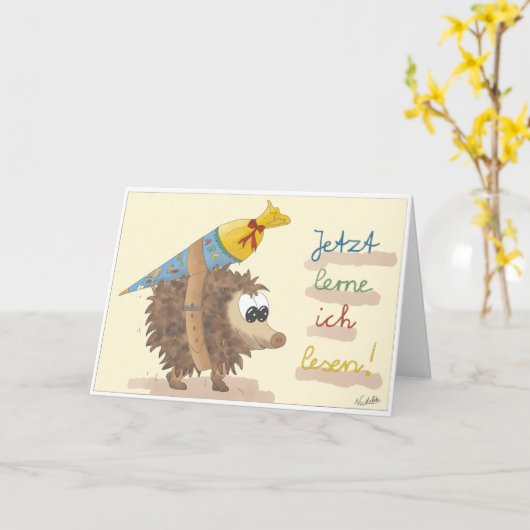 Einschulungskarte – liebevoll handgezeichnet kaart (Gele Bloem)