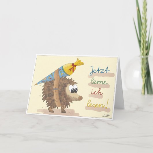 Einschulungskarte – liebevoll handgezeichnet kaart (Voorkant)