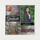 Einsteigerfoto-collage afgestudeerde middelbare sc wandkleed (Voorkant)