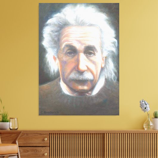 Einstein by Carol Broderick Canvas Afdruk (Insitu (Woonkamer))