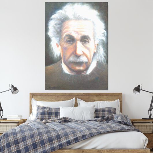 Einstein by Carol Broderick Canvas Afdruk (Insitu (Slaapkamer))