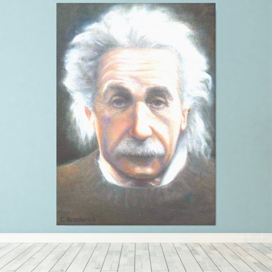 Einstein by Carol Broderick Canvas Afdruk (Insitu (Houten vloer))