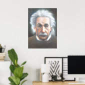 Einstein by Carol Broderick, science, painting Poster (Thuiskantoor)