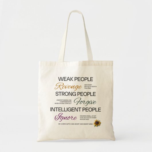 Einstein Forgive Ignore Minimalist Growth Quote Tote Bag (Voorkant)