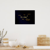 einstein mathematica - formule op nachtsterren pos poster (Keuken)