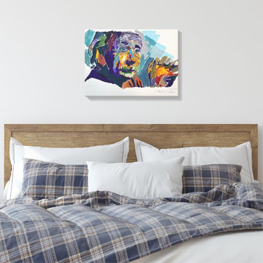 Einstein Painted by Mark Elsen Canvas Afdruk (Insitu (Slaapkamer))