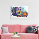 Einstein Painted by Mark Elsen Canvas Afdruk (Insitu (Woonkamer))