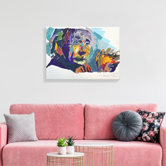 Einstein Painted by Mark Elsen Canvas Afdruk (Insitu (Woonkamer))
