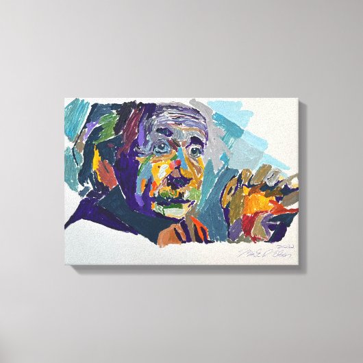 Einstein Painted by Mark Elsen Canvas Afdruk (Voorkant)