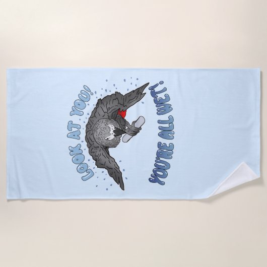 Einstein Parrot Je bent helemaal nat! Beach Towel Strandlaken (Voorkant)