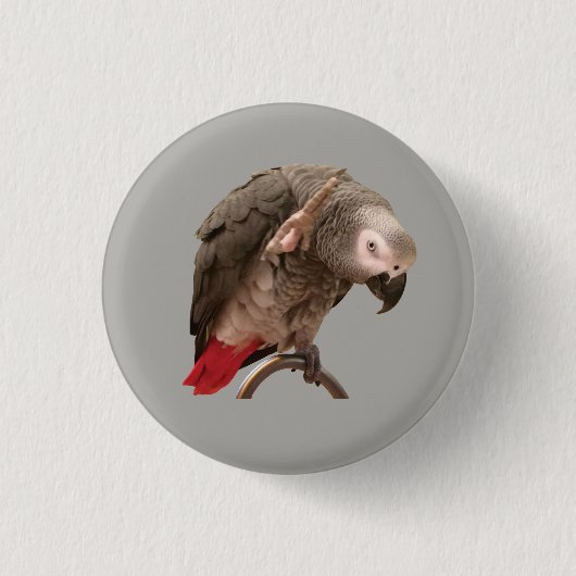 Einstein Parrot Waving Ronde Button 3,2 Cm (Voorkant)