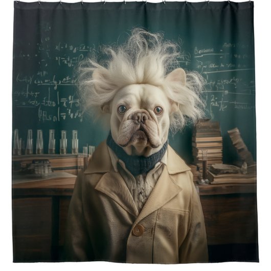 Einstein Pup in Lab Coat Douchegordijn (Voorkant)