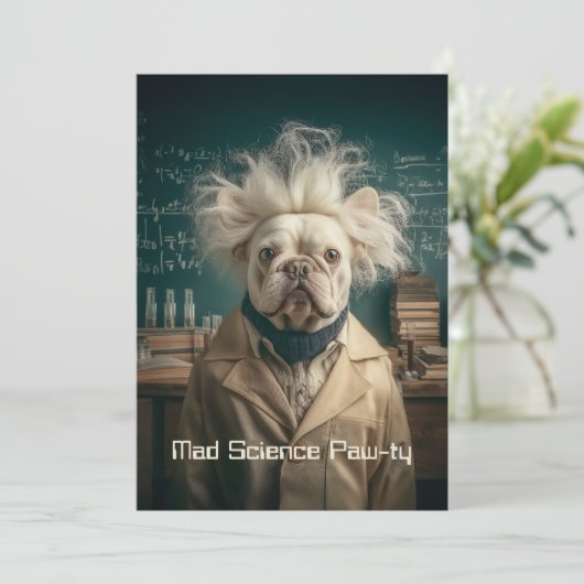 Einstein Pup in Lab Coat Kaart (Staand voorkant)