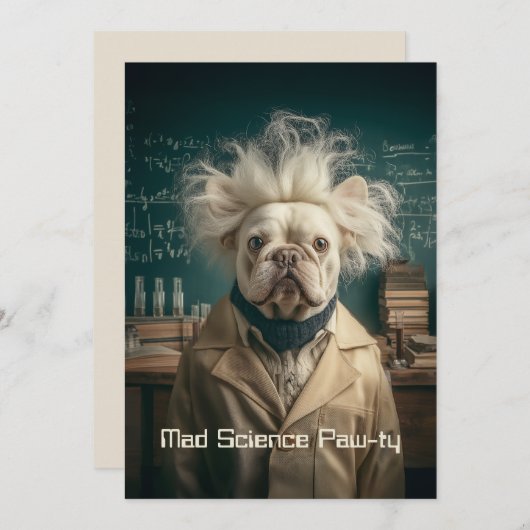 Einstein Pup in Lab Coat Kaart (Voorkant / Achterkant)