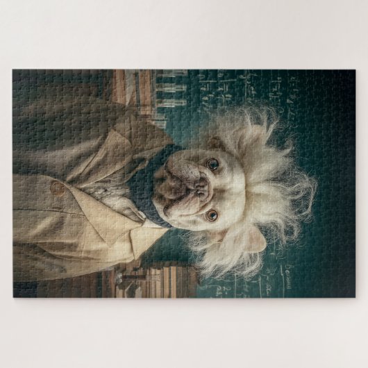 Einstein Pup in Lab Coat Legpuzzel (Horizontaal)