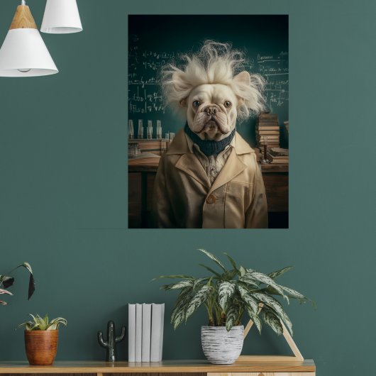 Einstein Pup in Lab Coat Poster (Woonkamer 1)