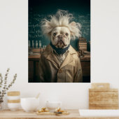 Einstein Pup in Lab Coat Poster (Keuken)
