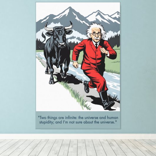 Einstein quote poster canvas print (Insitu (Houten vloer))