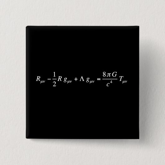 Einstein-veldvergelijking van de algemene relativi vierkante button 5,1 cm (Voorkant)