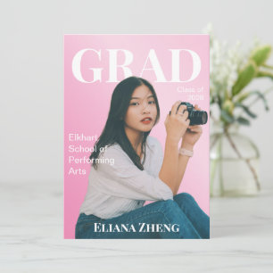 Einsteinijdschrift stijl afstudeeraankondiging kaart