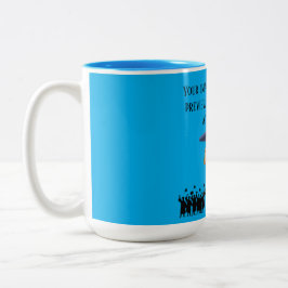 Einsteins afstudeermotto azuur tweekleurige koffiemok