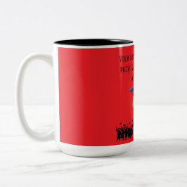 Einsteins afstudeermotto felrood tweekleurige koffiemok