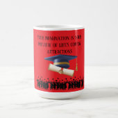 Einsteins afstudeermotto helder rood koffiemok (Center)