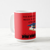 Einsteins afstudeermotto helder rood koffiemok (Voorkant links)