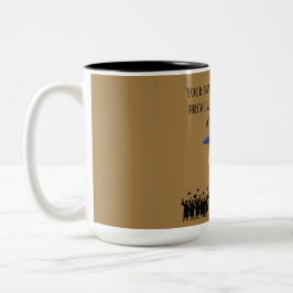 Einstein's afstudeermotto lichtbruin tweekleurige koffiemok