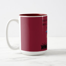 Einsteins afstudeermotto maroon tweekleurige koffiemok
