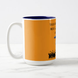 Einsteins afstudeermotto oranje tweekleurige koffiemok