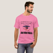 Einstein's afstudeermotto roze t-shirt (Voorkant volledig)