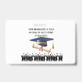 Einstein's afstudeermotto wit badge