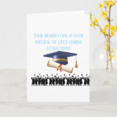 Einstein's graduation motto  kaart (Gele Bloem)