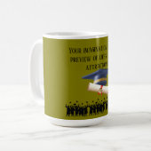 Einstein's graduation motto olive koffiemok (Voorkant links)