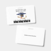 Einstein's graduation motto white badge (Voor- en achterkant)