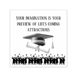 Einstein's graduation motto white  zelfinktende stempel