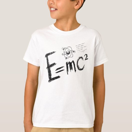 Einsteins relativiteitstheorie. formule t-shirt (Voorkant)
