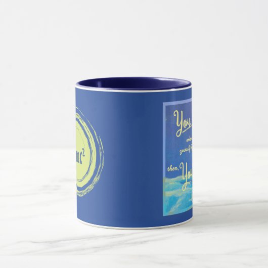 Einstein's You Matter tenzij ... blauwe mok (Midden)