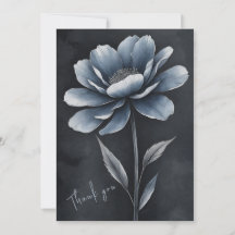 Einzelne Blume Danke Thank You Karte Grußkarte 