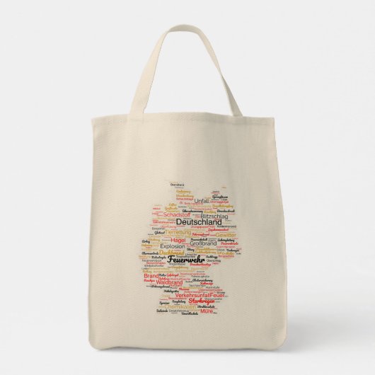 Einzigartige Wortwolke-Feuerwehr-Deutschland-Karte Tote Bag (Achterkant)