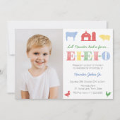 EIO Old MacDonald Boerderij Birthday Party for Boy Kaart (Voorkant)